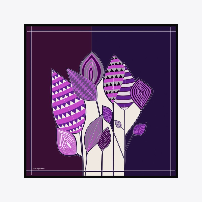 Nava Desen İpek Twill Eşarp görsel 3